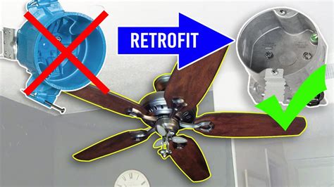 how to install a junction box for a ceiling fan|ceiling fan support box installation.